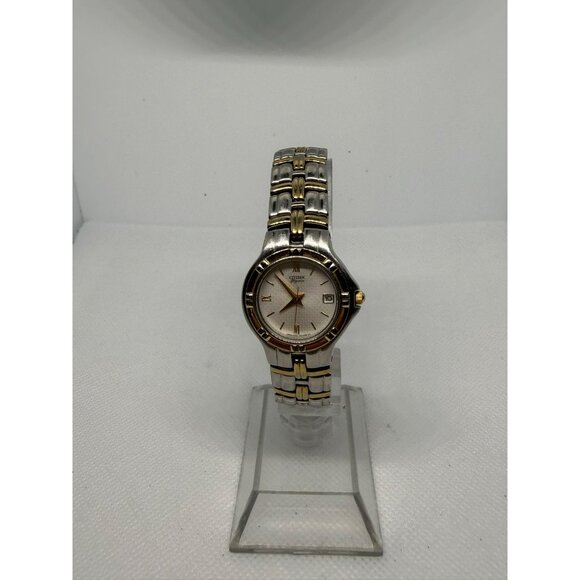 Citizen Silver & Gold Stainless Steel Women\'s Watch Swiss Made Quartz READ main image 9